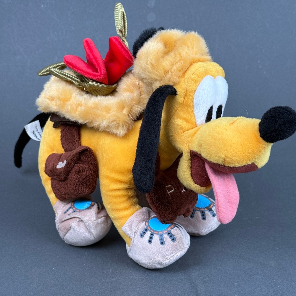 Disney Parks Pluto Plush Desert Safari Hiking Gear Yellow Brown Great P921